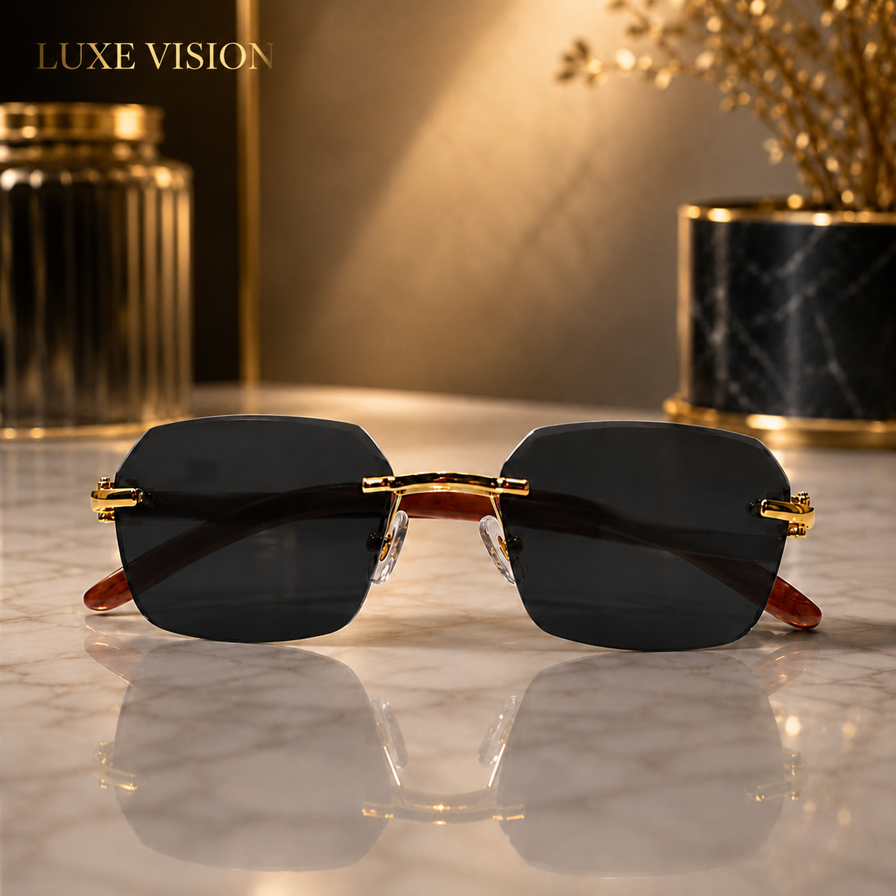 Man wearing Luxe Vision eyewear